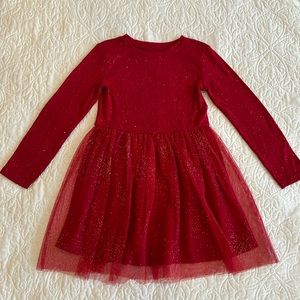 Cat & Jack sparkly size S 6/6X dress. Super soft! Worn twice! Gold sparkle net!